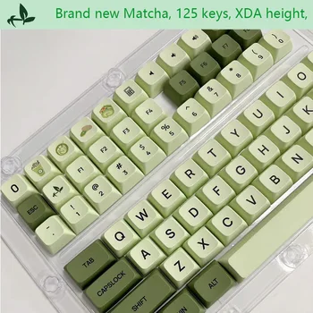 Xda Matcha 125 Колпачков для ключей Cheese Green Heat Sublimated Keycap Small Полный Набор Колпачков из Pbt для Беспроводных Механических игровых Клавиатур
