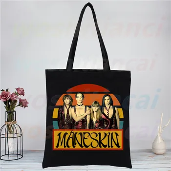 Мужская черная холщовая сумка в стиле хип-хоп, Повседневные большие сумки для женщин, Женская сумка для покупок, сумка с принтом Большой емкости