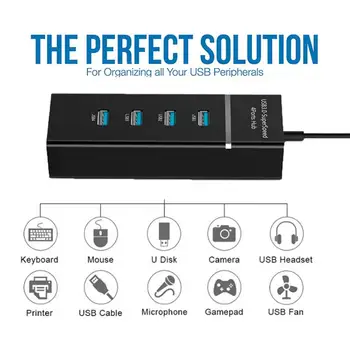 Надежный USB-разветвитель-концентратор, компактный USB-концентратор, высокоскоростной адаптер 5 Гбит/с, расширяющее оборудование