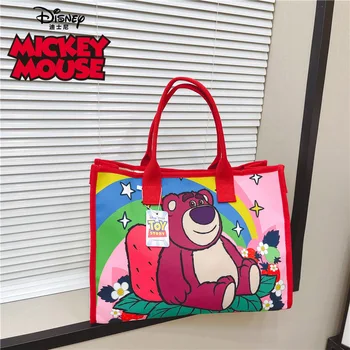Оригинальная новая женская сумка Disney Strawberry Bear, Мультяшная милая женская сумка через плечо, роскошная брендовая сумка-тоут большой емкости
