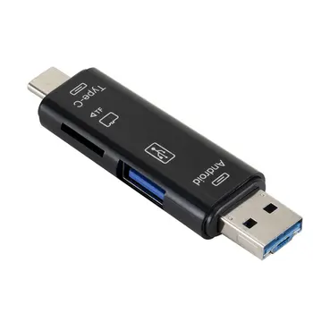 5 в 1 USB 3.0 Type C/USB/ Micro USB SD TF Устройство чтения карт памяти OTG Разъем Адаптера Высокоскоростной Устройство Чтения карт памяти PCI-E Riser