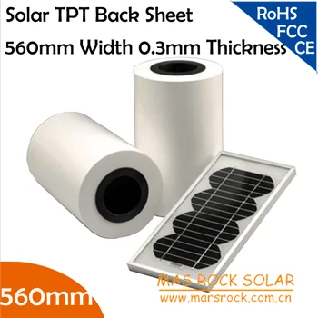 50 м/лот, Оптовая продажа, Защитная пленка для солнечных батарей TPT, ширина 560 мм, толщина 0,3 мм, Пленочный материал для герметизации TPT для Солнечного модуля, TUV