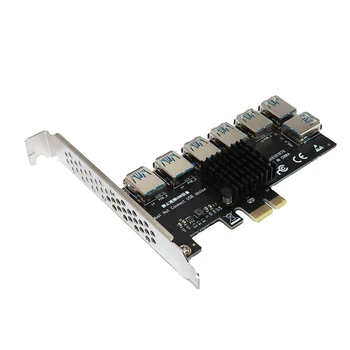 7 портов PCIE Riser Card PCIE Адаптер Pci Express Мультипликатор Концентратор для майнинга BTC Карта расширения