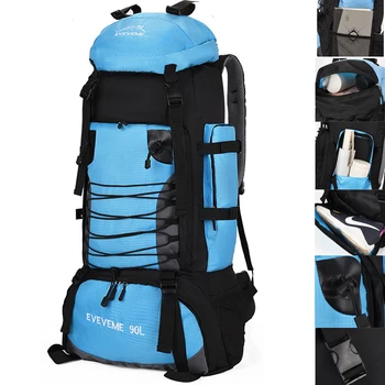 90л Унисекс Водонепроницаемый рюкзак для Путешествий, Альпинизма, Кемпинга, Рюкзак для Треккинга, Спортивная сумка для мужчин и женщин