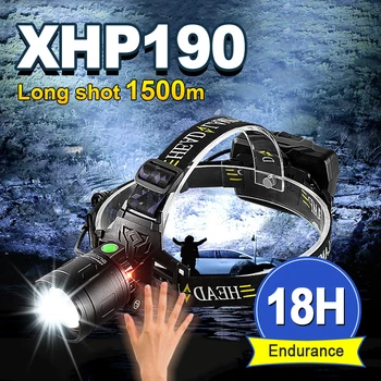 9900cd Обновление XHP190 Мощный светодиодный Налобный фонарь USB Перезаряжаемый Головной Фонарик XHP100 Фары 18650 Индукционный Головной Фонарь Фонарь