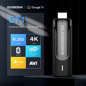 DUOBOSHI GT1 4K Streaming TV Stick Amlogic S905Y4 Android 11, ОС Google TV 2,4 G/5G, двойной медиаплеер WIFI 802.11 ac BT 5,0 AV1