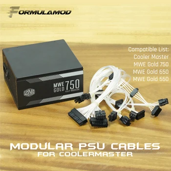 FormulaMod Fm-LKZZ-SL, полностью модульные кабели блока питания, посеребренные 18AWG, для полностью модульного блока питания CoolerMaster MWE Gold 550/650/750