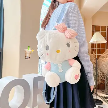 Sanrio Корейский стиль, Милый рюкзак Hellokitty, Женский 2023, Новая плюшевая универсальная мультяшная кукла, школьный рюкзак для путешествий, покупок, Детский