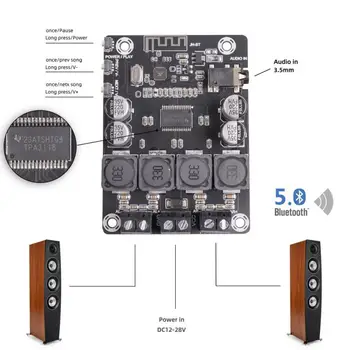 Tpa3118 Цифровой усилитель мощности Bluetooth Интегральные схемы Аудио Усилитель мощности 12 В 24 В 3,5 мм Модуль стереовхода