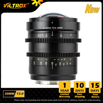 Viltrox 20 мм T2.0 ASPH E Кинообъектив Полнокадровый MF Кинематографический объектив для Leica L Для Sony E mount Объектив A7RIV A7III A7SII Объектив камеры