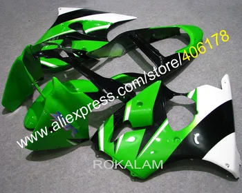 ZX-6R 00-02 ABS Комплект обтекателей для Kawasaki Ninja ZX6R 2000 2001 2002 Зеленый Черный мотоциклетный обтекатель (литье под давлением)