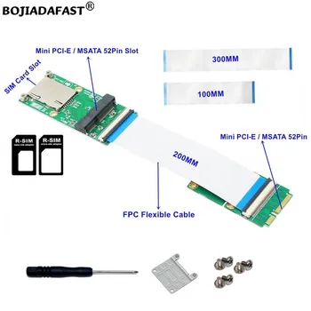 Беспроводной адаптер Mini PCI-E-mPCIe с 1 слотом для SIM-карты + Гибкий кабель FPC для использования в модемном модуле 3G 4G LTE GSM