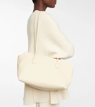 Дизайнерская роскошная женская сумка через плечо С ручкой в том же стиле, простая сумка из воловьей кожи для поездок на работу, Замшевые сумки-тоут большой емкости Lcu Row