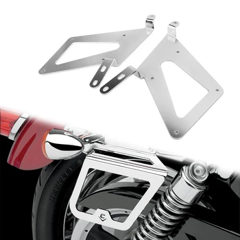 Для Harley Sportster XL Dyna Fat bob FXDF 2006-2017 Хромированная Мотоциклетная Седельная Сумка Опорные Планки Монтажный Кронштейн Защитные Планки Сбоку
