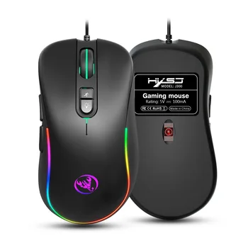 Игровая Проводная мышь с разрешением 6400 точек на дюйм RGB для макропрограммирования, 7 клавиш, Мышь для компьютерных киберспортивных игр, ноутбук для ПК, Домашний офис