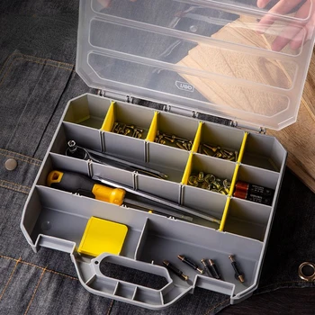 Коробка для инструментов, Многоячеечная винтовая коробка, Пластиковая коробка для хранения с крышкой, коробка для хранения инструментов, коробка для электронных компонентов