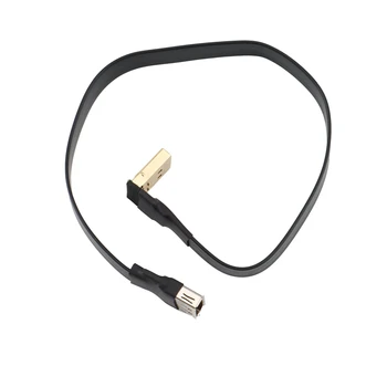 Ленточный удлинитель DisplayPort, штекер-штекер, плоский кабель с защитой от электромагнитных помех, гибкий кабель, угловой разъем DP (P3-P4), 30 см