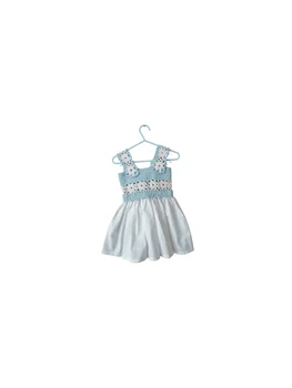 Летнее платье ручной работы для девочек 1/3 возраста, Праздничное Стильное Удобное Синее Белое Вязаное крючком