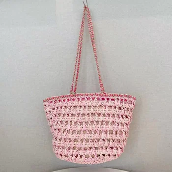 Летняя модная Высококачественная тканая сумка-мешок H0llow Out, Женская сумка, Дамский кошелек, Женская сумка через плечо, праздничная пляжная сумка