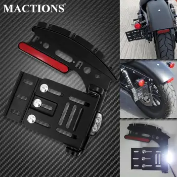 Мотоциклетные Телескопические Складные светодиодные фонари с Боковым креплением, Держатель номерного знака, кронштейн для Harley Sportster XL883 Forty Eight 2004-2021