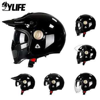Мотоциклетный шлем, модульный мото-шлем, Открытый полнолицевой шлем, одобренный DOT, Съемный Вместительный шлем для мотокросса, внедорожный шлем