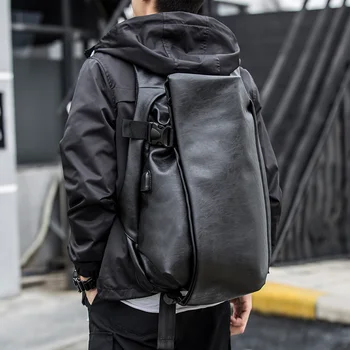 Мужской рюкзак для путешествий с USB-зарядкой, рюкзаки для ноутбука, черная 16-дюймовая кожаная школьная сумка, мужские винтажные водонепроницаемые противоугонные рюкзаки