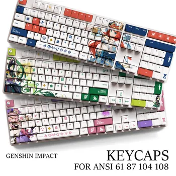 Набор клавишных колпачков Genshin Impact NAHIDA NILOU из материала Pbt для механической клавиатуры ANSI 61 87 104 108 клавиш Только с Oem профилем