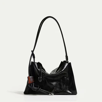 Повседневная Мягкая женская сумка через плечо, Высококачественная Дизайнерская сумка-тоут, черные сумки подмышками для женщин 2023, Роскошные кошельки для покупателей, Шикарные