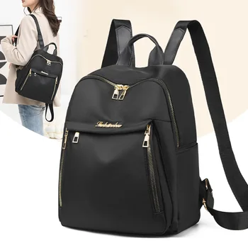 Повседневный Оксфордский женский рюкзак, черные водонепроницаемые нейлоновые школьные сумки для девочек-подростков, Модный Дорожный рюкзак-тоут Mochila