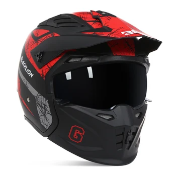 Подлинный шлем для мотокросса Streetfighter с полным лицом, Съемный подбородок, Модный Дизайнерский шлем Высокого качества Capacete De Moto Jet DOT ECE