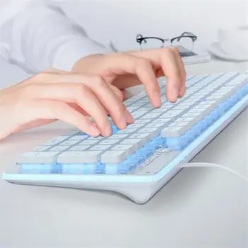 Проводная клавиатура с шумоподавлением L1 с подсветкой, водонепроницаемая механическая клавиатура, 104 клавиши, Многофункциональная клавиатура для ноутбука