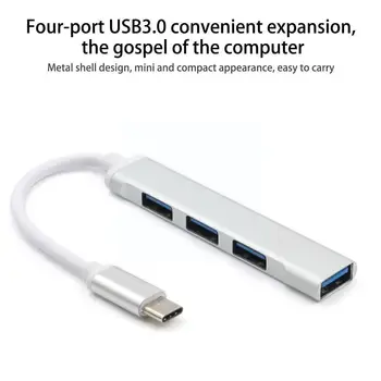 Расширения Mini USB Hub 4 Порта USB 3.0 Hub 2.0 Hub Тонкий Концентратор Портативная Станция USB USB Разветвитель Ультра Алюминиевый Адаптер для Передачи данных Z1F6