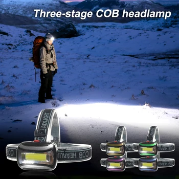 Регулируемый СВЕТОДИОДНЫЙ налобный фонарь для кемпинга, 3 режима, повязка на голову, Велосипедная лампа, рыболовный фонарик Для взрослых, открытый фиолетовый