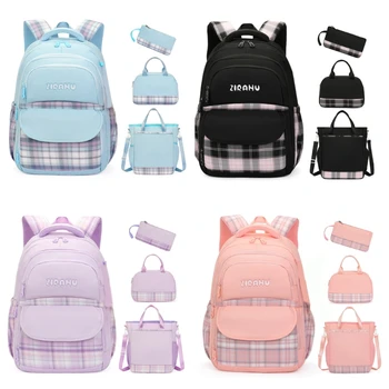 Рюкзак 2023 Большой Емкости, сумка через плечо, сумка для ланча, Пенал для девочки-студентки 066F