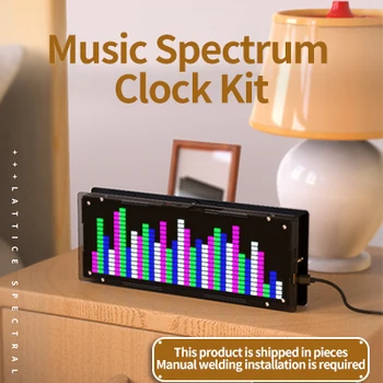 Светодиодный Музыкальный спектральный дисплей Diy Kit 16x32 Rhythm Light Clock 8 Видов спектрального режима SMD пайки Проектный индикатор уровня