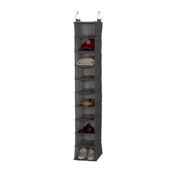 Современный подвесной шкаф-органайзер для хранения обуви, 10 полок, серый