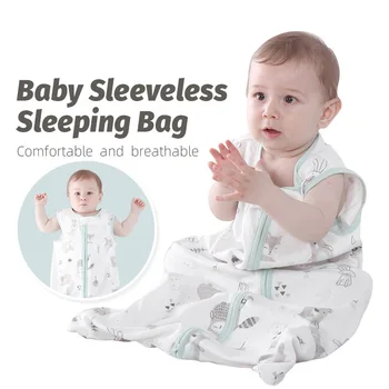 Хлопковый детский жилет без рукавов, Спальный мешок, Детская пижама, Кокон для новорожденных, Конверт, Спальный мешок, Постельное белье для 0-3 лет