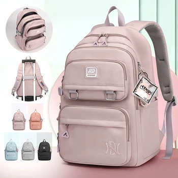 Школьная сумка для девочек, Нейлоновый рюкзак, Дорожный рюкзак с несколькими карманами, Водонепроницаемый Повседневный рюкзак, школьный рюкзак для женщин, студенческая футболка